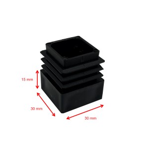 Ref. LZ 260 BLK. COMPLEMENTARY CLEAT FOR LEG WHEEL. TUBE 30 x 30 mm BLACK