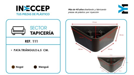 REF.111-PATA TRIÁNGULO 6,5 CM