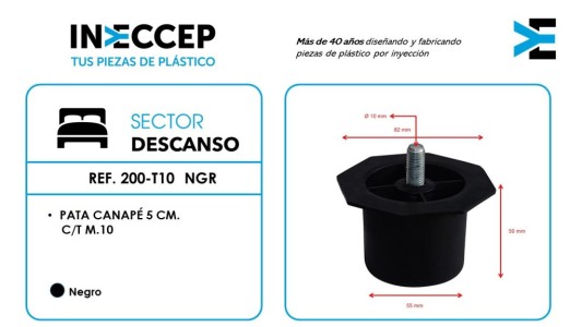 REF.200-T10 NGR-PATA CANAPÉ 5 CM CT M.10
