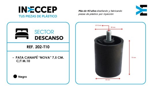 REF.202-T10-PATA CANAPÉ NOVA 7,5 CM CT. M.10