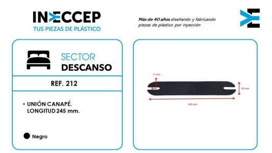 REF.212-UNIÓN CANAPÉ. LONGITUD 245 MM