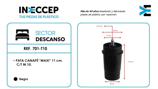 REF.701-T10-PATA CANAPÉ MAXI 11 CM CT. M.10