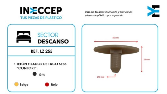 REF.LZ 255-TETÓN FIJADOR DE TACO SEBS CONFORT