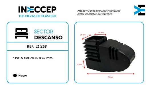 REF.LZ 259-PATA RUEDA 30 X 30 MM