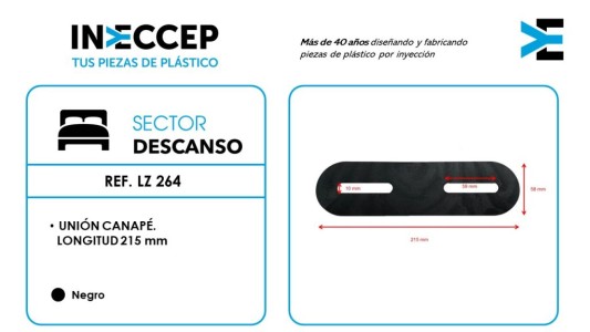 REF.LZ 264-UNIÓN CANAPÉ. LONGITUD 215 MM